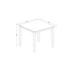 Ensemble de salle à manger 5 pièces - Table carrée et chaises - Finition acajou - Meubles de cuisine et salle à manger