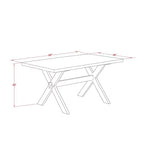 Table de salle à manger HomeStock 5 pièces, plateau en bois massif, finition brossée blanc lin, avec 4 chaises
