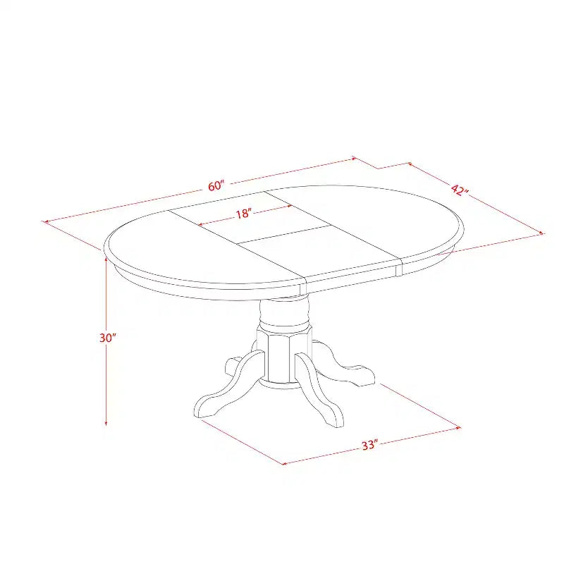 Ensemble table à manger 5 pièces HomeStock en bois massif finition cerisier et crème avec 4 chaises