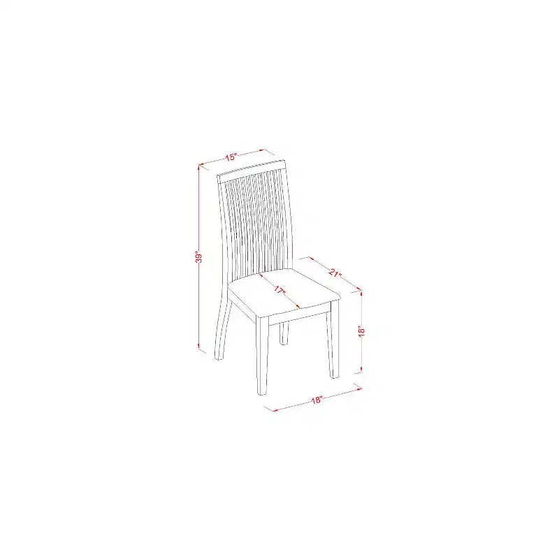 Ensemble table à manger 5 pièces HomeStock en bois massif finition cerisier et crème avec 4 chaises