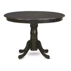 Ensemble table à manger ronde 3 pièces - Table de 42 po et 2 chaises Parsons - Fini cappuccino - Tissu lin - Salle à manger