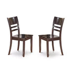 Ensemble de salle à manger HomeStock 5 pièces avec table carrée et 4 chaises, plateau en bois massif et fini cappuccino