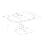 Ensemble de salle à manger ovale Tuscan 5 pièces - Table 106-152 cm avec rallonge et 4 chaises en cuir PU - HomeStock
