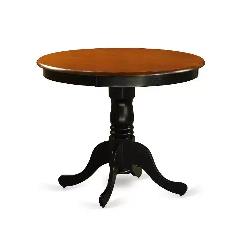 3-Piece Black and Cherry Finish Solid Wood Top - Dining Room Set - Seats 4