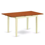 5 Piece Kitchen Table Set for 4 - Rectangle Dining Table with Butterfly Leaf & 4 Chairs - Buttermilk & Cherry Finish