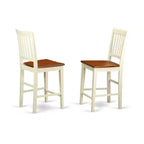 Ensemble Table Haute et Chaises de Bar - 3 Pièces - Pour Petits Espaces - Blanc Lin