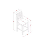 Ensemble Table Haute et Chaises de Bar - 3 Pièces - Pour Petits Espaces - Blanc Lin
