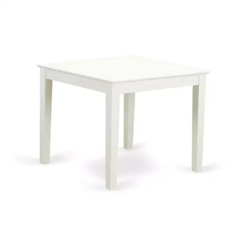 Ensemble repas moderne 5 pièces - Table carrée et 4 chaises - Pieds blanc lin - Tissu Dark Shitake