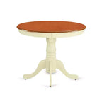 HomeStock 5-Piece Round Buttermilk and Cherry Finish Solid Wood Top Dining table with 4-Chairs