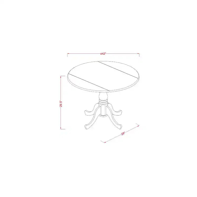 Ensemble de salle à manger ronde - Dinette de cuisine 3 pièces avec chaises, marron selle, 42 pouces