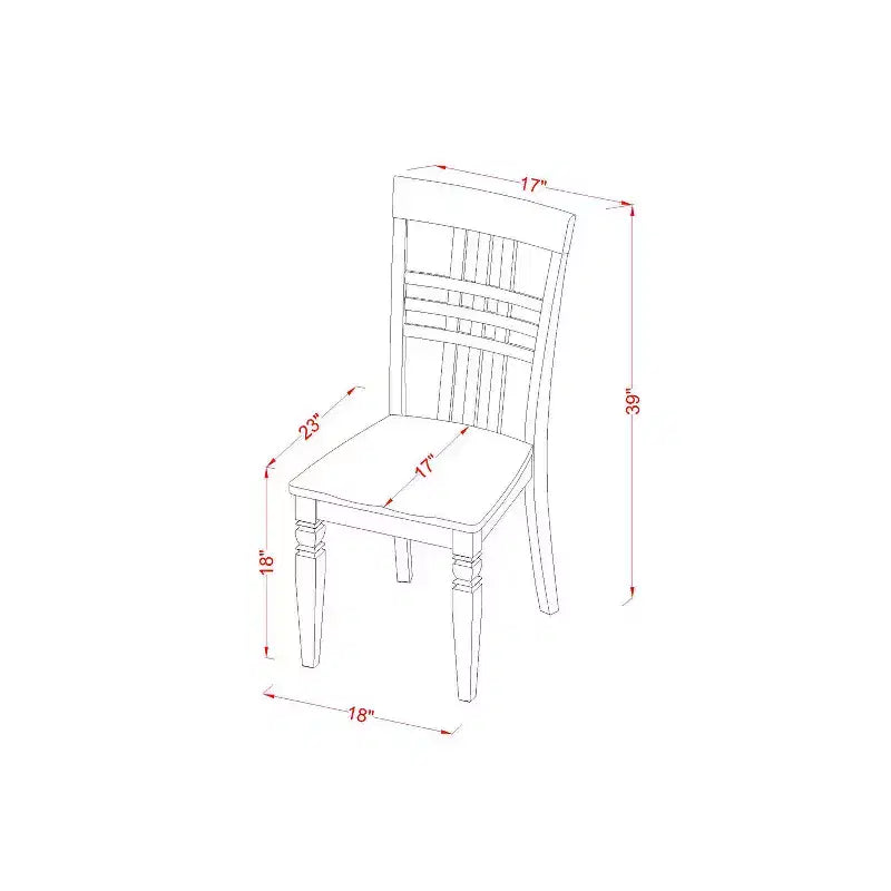 Ensemble table à manger ronde - Table de cuisine 3 pièces avec chaises, 107 cm, finition cerise noire