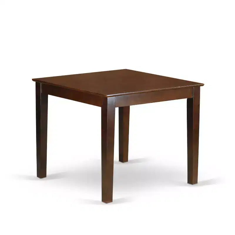 Ensemble de salle à manger 3 pièces HomeStock avec table carrée et dessus en bois massif finition acajou