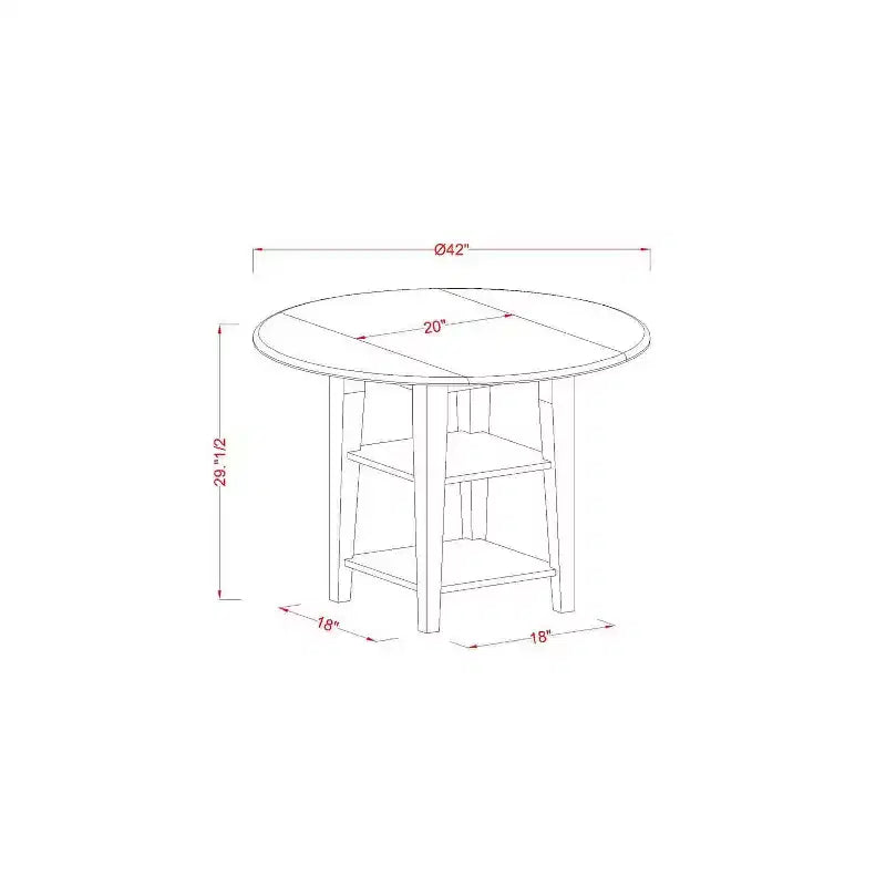 Ensemble de salle à manger 3 pièces HomeStock avec table à plateau rond en bois massif finition blanc lin et rallonges
