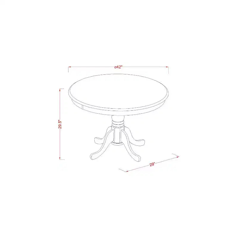 Ensemble de salle à manger rond 3 pièces HomeStock en bois massif couleur crème et cerisier – 4 places