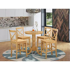 Ensemble table de cuisine - Table hauteur comptoir et 4 chaises - Élégant ensemble dînette pour petits espaces