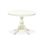 Table de salle à manger 5 pièces en bois massif finition lin blanc avec 4 chaises