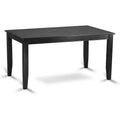 5-Piece Black Finish Solid Wood Top - Rectangular Upholstered Dining Room Set (Seats-4)