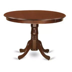 HomeStock Table de salle à manger 5 pièces en bois massif finition acajou avec 4 chaises à dossier ajouré