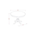 Ensemble table de cuisine 5 pièces - Table à manger ronde et 4 chaises - Design moderne - 107 cm - Finition noire et merisier