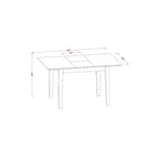 Ensemble table de cuisine rectangulaire 5 pièces – Table 48/60 avec rallonge papillon et 4 chaises – Tissu lin crème