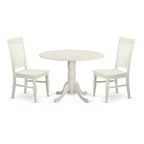 HomeStock 3-Pc Buttermilk and Cherry Solid Wood Top - Dining Room Set - Seats 4