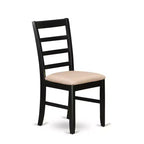 3-Piece Black and Cherry Finish Solid Wood Top - Round Dining Room Set - Seats-4