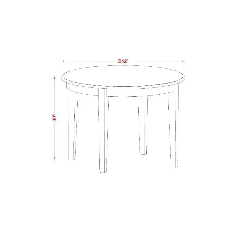 Ensemble de salle à manger rond rétro 5 pièces - Table de 42 pouces et 4 chaises - Meubles de cuisine style Renaissance