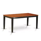 Ensemble de salle à manger victorien - Ensemble table et chaises 7 pièces - Table de cuisine rectangulaire avec rallonge - Finition noire et cerisier