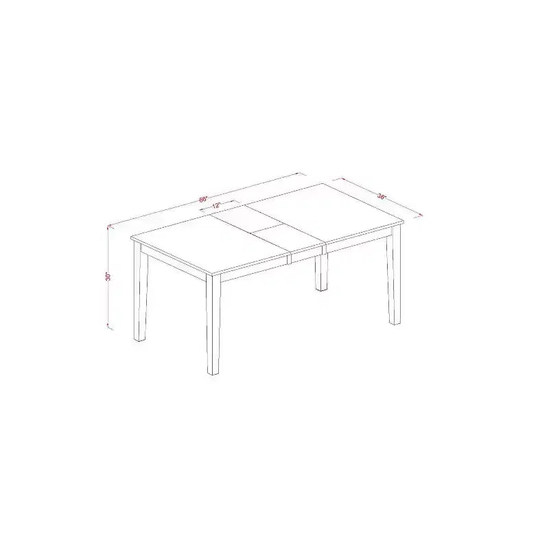 Ensemble de salle à manger victorien - Ensemble table et chaises 7 pièces - Table de cuisine rectangulaire avec rallonge - Finition noire et cerisier