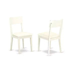 Ensemble de salle à manger 5 pièces - Table et 4 chaises - Finition blanc lin - Pour cuisine ou salle à manger