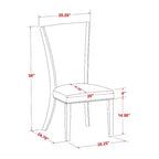 Ensemble de salle à manger 3 pièces HomeStock avec table ronde plateau bois massif finition blanc lin