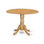 Ensemble de salle à manger rond - Table de 42 po avec abattants et 2 chaises Parsons - Cuir PU blanc lin