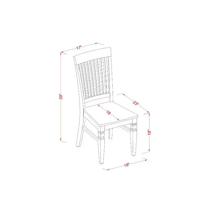Ensemble de table de cuisine 5 pièces - Table à manger et 4 chaises - Style vintage - Finition cerisier crème