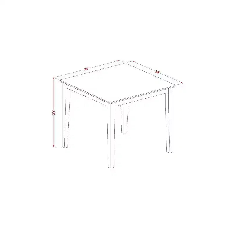 Ensemble de salle à manger carré 5 pièces - Table de 36 po avec chaises Parsons - Tissu en lin - Style ferme moderne
