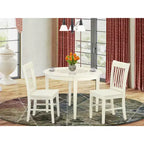 Ensemble table de cuisine 3 pièces Table et chaises rondes Blanc lin