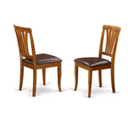 Ensemble de salle à manger ovale 5 pièces avec plateau en bois massif finition marron selle et 4 chaises avec