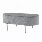 Table basse Royal Hampton, gris brillant, métal chromé, bois gris, 119 cm