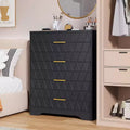 4 Drawer Dresser, Drawer Chest, Tall Storage Chest Cabinet Organizer Unit with Gold Handles, Small Dresser for Bedroom, Living Room, Closet