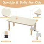 Ensemble table et chaises d'étude pour enfants avec rangement, hauteur réglable pour enfants de 3 à 8 ans, tapis de sol antidérapants, plateau de table facile à nettoyer