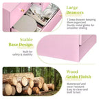 Grande commode Karl Home à 7 tiroirs pour chambre et commode à tiroirs avec construction robuste Organisateur de rangement en bois pour placard En rose