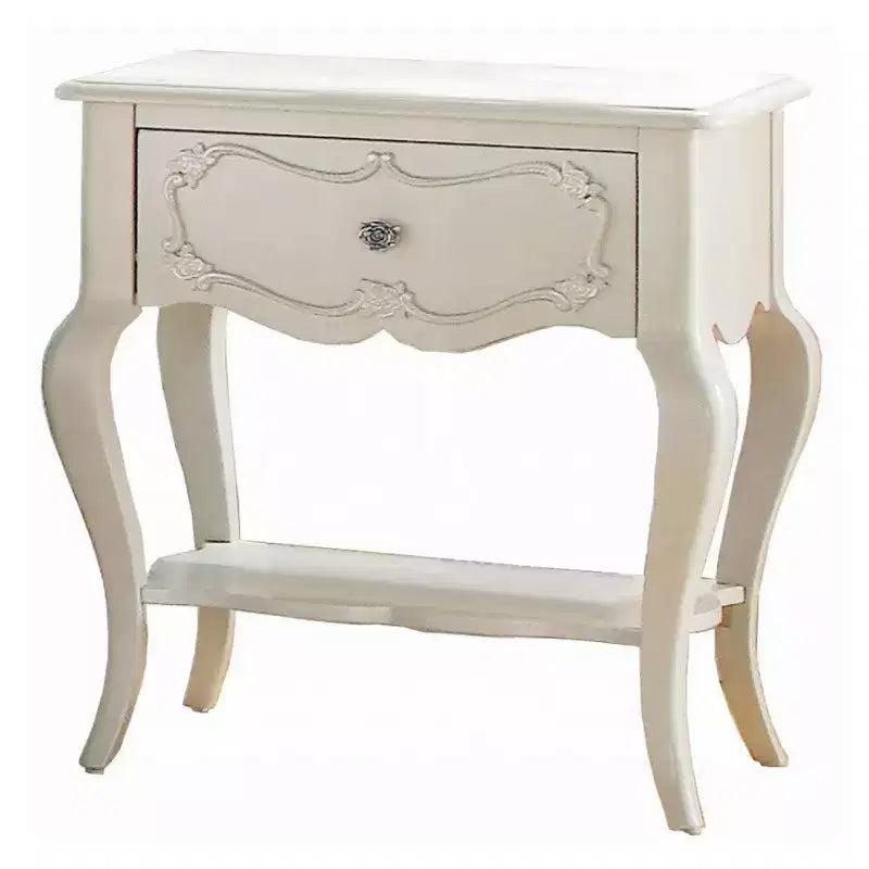Table de nuit Royal Hampton en bois par Edalene, Blanc perlé