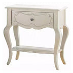 Table de nuit Royal Hampton en bois par Edalene, Blanc perlé