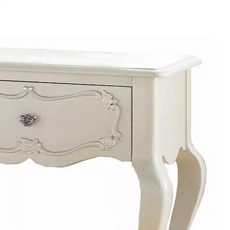 Table de nuit Royal Hampton en bois par Edalene, Blanc perlé