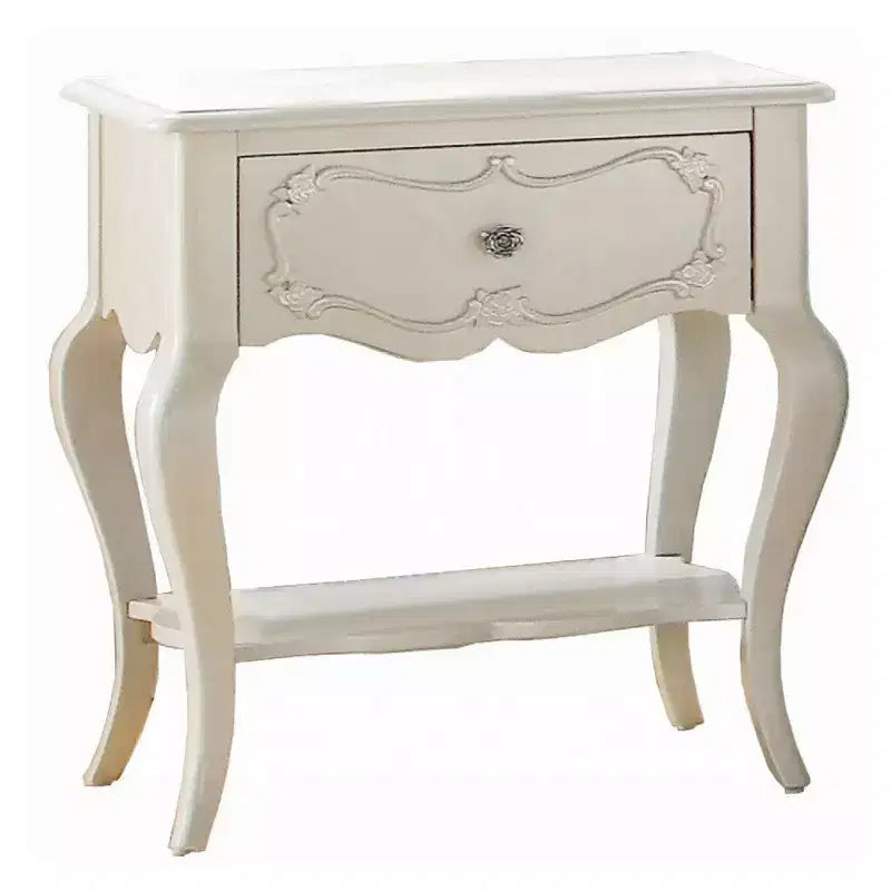 Table de nuit Royal Hampton en bois par Edalene, Blanc perlé