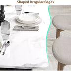 CuisinSmart Table de salle à manger pour 6 à 8 personnes, table rectangulaire avec bord irrégulier unique en forme de vague, plateau en MDF de 15 mm d'épaisseur et cadre en métal, pour salle à manger