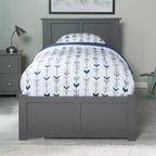 HomeStock 41,34 po H Têtes de lit autoportantes grises format jumeau avec plateforme de matelas