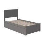 HomeStock 41,34 po H Têtes de lit autoportantes grises format jumeau avec plateforme de matelas