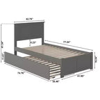 HomeStock 41,34 po H Têtes de lit autoportantes grises format jumeau avec plateforme de matelas