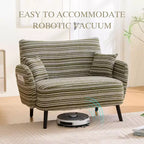 Fauteuil simple Okak Modern Color Mixing Boucle avec accoudoirs et oreillers, Canapé-lit profond avec rangement pour chambre et appartements