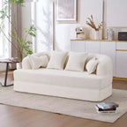 Canapé-lit pliable moderne sans cadre 2 en 1 Okak avec 4 oreillers, canapé-lit futon en tissu chenille pour salon, appartement
